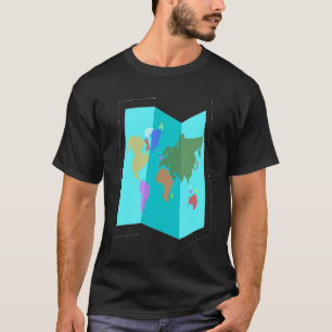 Weltkarte für Reisende und Geographie-Enthusiasten T-Shirt