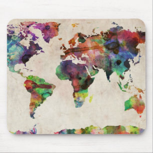 Weltkarte für städtisches Wasser Mousepad