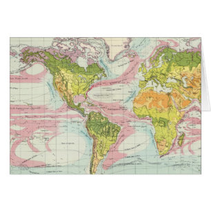 Weltkarte für Vegetation und Meeresströmungen