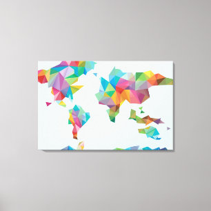 Weltkarte gemacht von den geometrischen Formen Leinwanddruck