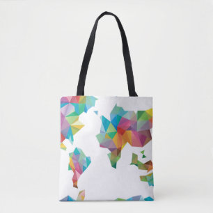 Weltkarte gemacht von den geometrischen Formen Tasche