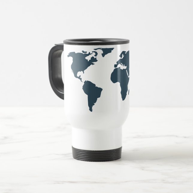 Weltkarte Geografie Globe Adventure Reisebecher (Vorderseite Links)