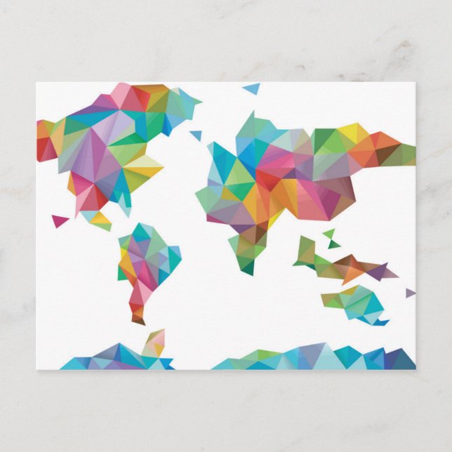 Weltkarte geometrischer Formen Postkarte (Vorderseite)