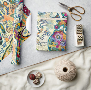 Weltkarte geschenkpapier