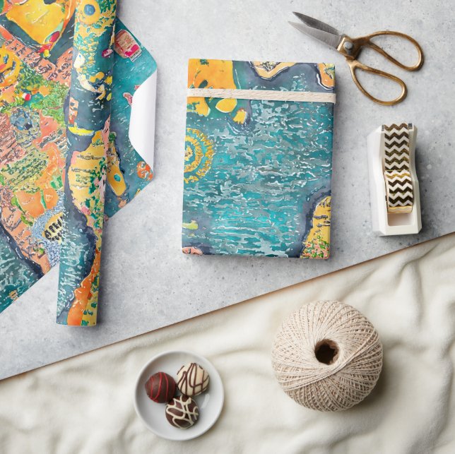 Weltkarte  geschenkpapier (Kunsthandwerk)