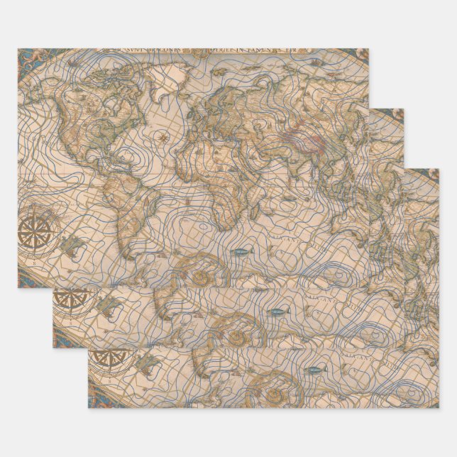 Weltkarte Geschenkpapier Set (Set)