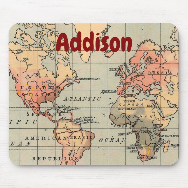 Weltkarte Geschichte Mousepad (Vorne)
