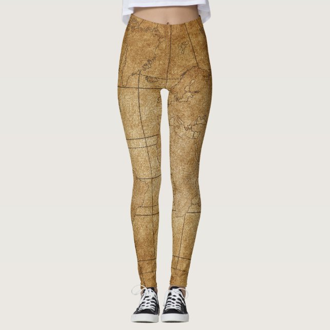Weltkarte: Global Exploration Guide Leggings (Vorderseite)