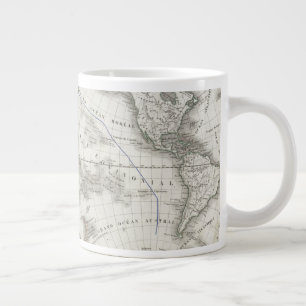 Weltkarte in 2 Hemisphären Jumbo-Tasse