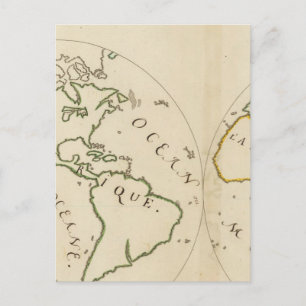 Weltkarte in 4 Teilen Postkarte
