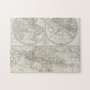 Weltkarte in zwei Hemisphären