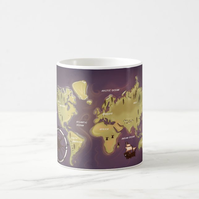 Weltkarte Kaffeetasse (Mittel)