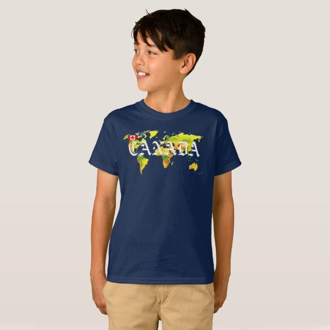 WELTKARTE KANADA T-Shirt (Vorne ganz)