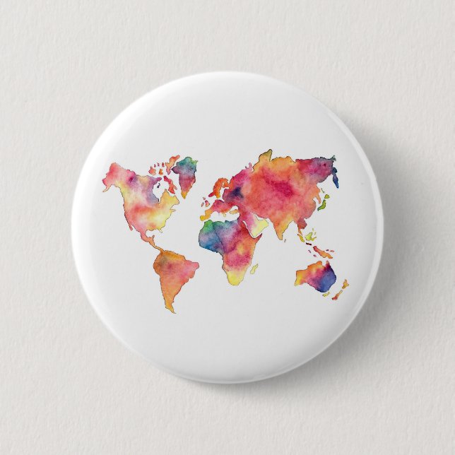 Weltkarte-Knopf Button (Vorderseite)