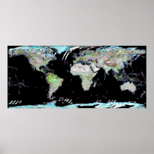Weltkarte Landsat Mosaic 2002 Poster