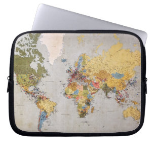 Weltkarte Laptopschutzhülle