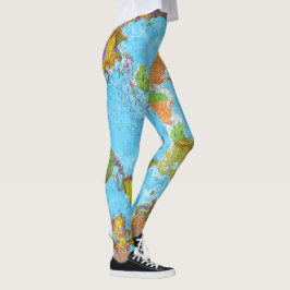 Weltkarte. Leggings. Meme Day Feed Leggings