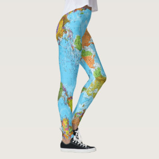 Weltkarte. Leggings. Meme Day Feed Leggings