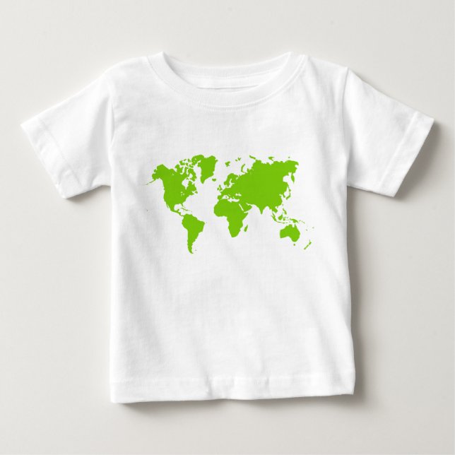 Weltkarte - Martian Green Baby T-shirt (Vorderseite)