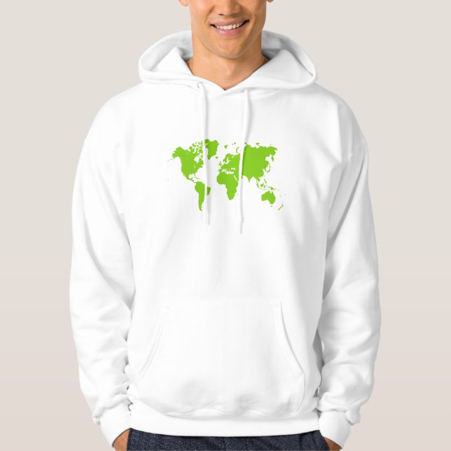 Weltkarte - Martian Green Hoodie (Vorderseite)