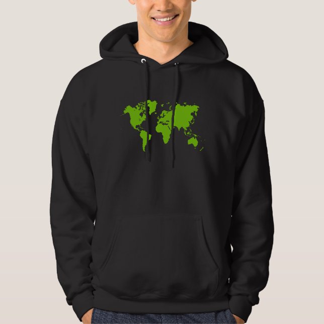 Weltkarte - Martian Green Hoodie (Vorderseite)