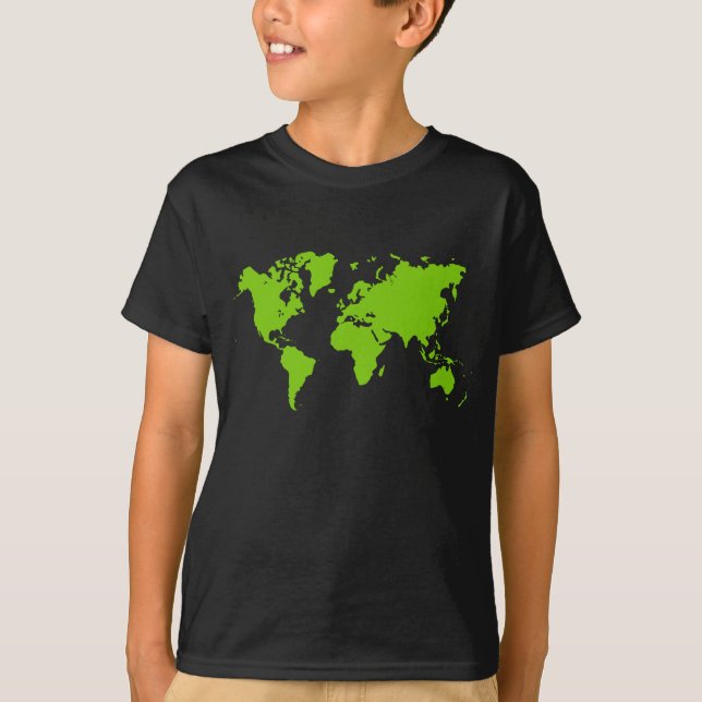 Weltkarte - Martian Green T-Shirt (Vorderseite)