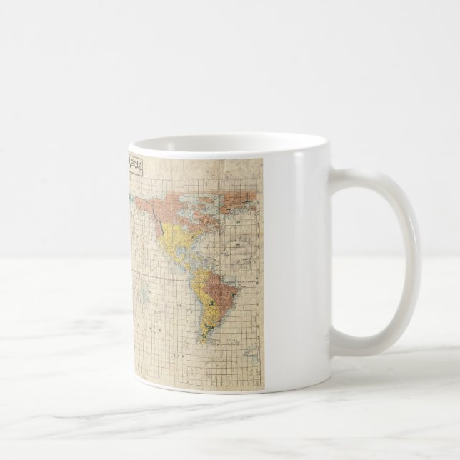 Weltkarte mit 1853 Japanern durch Suido Nakajima Kaffeetasse (Rechts)