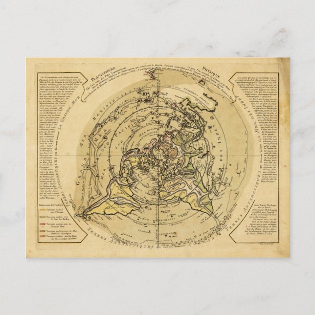 Weltkarte mit dem Nordpol (1756) Postkarte (Vorderseite)