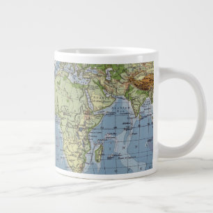 Weltkarte mit den Höhen der Meerestiefe des Lande Jumbo-Tasse