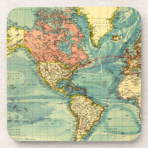 Weltkarte mit Geografie der Staaten Getränkeuntersetzer