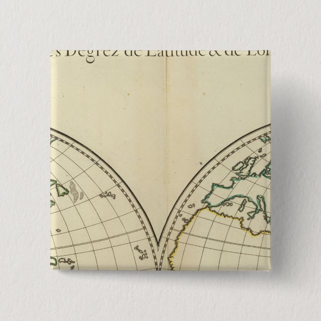 Weltkarte mit Latitude und Longititude Button (Vorderseite)