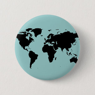 Weltkarte mit schwarzer Grafik Button