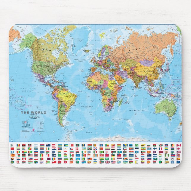Weltkarte Mousepad/Mousemat Mousepad (Vorne)