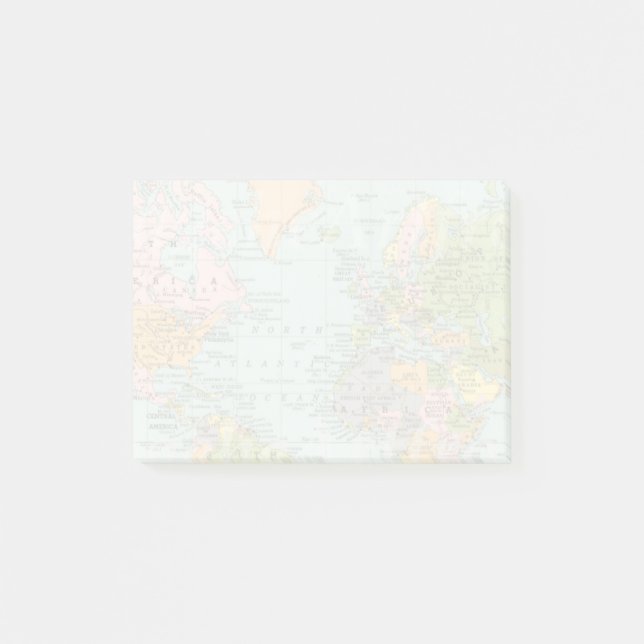 Weltkarte nach ihren Ergebnissen Post-it Klebezettel (Vorderseite)