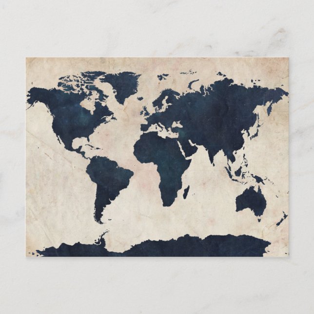 Weltkarte Not leidende Marine Postkarte (Vorderseite)