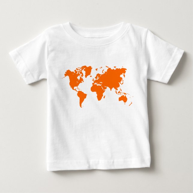 Weltkarte - Orange Baby T-shirt (Vorderseite)