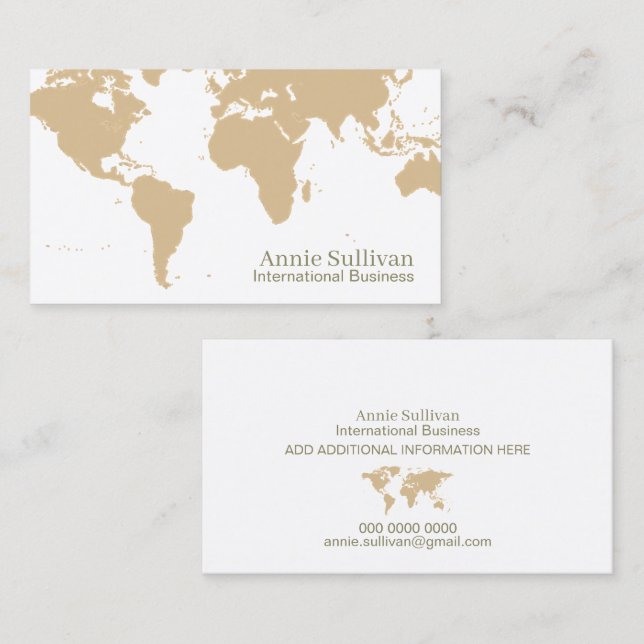 Weltkarte Oversified International Business White Visitenkarte (Vorne/Hinten)