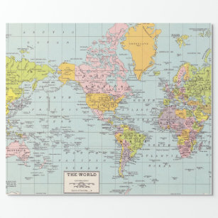 Weltkarte-Packpapier Geschenkpapier