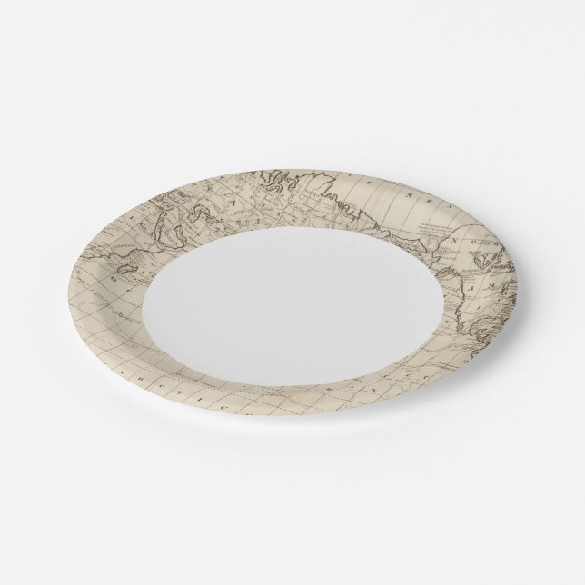 Weltkarte Pappteller (Schrägansicht)