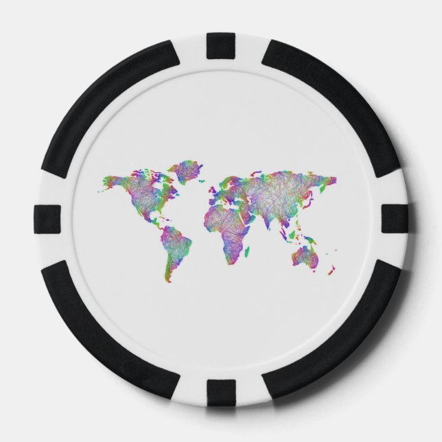 Weltkarte Pokerchips (Vorderseite)