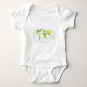 Weltkarte Politische Atlas Poster: Moderne Dekorat Baby Strampler