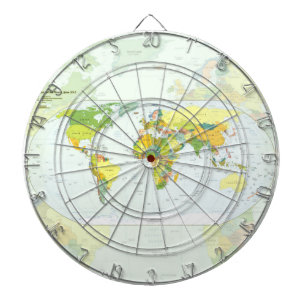 Weltkarte Politische Atlas Poster: Moderne Dekorat Dartscheibe