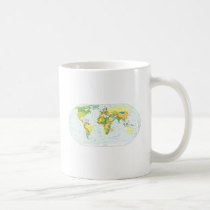 Weltkarte Politische Atlas Poster: Moderne Dekorat Kaffeetasse