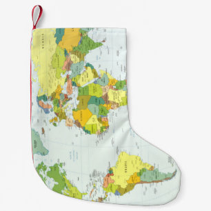 Weltkarte Politische Atlas Poster: Moderne Dekorat Kleiner Weihnachtsstrumpf