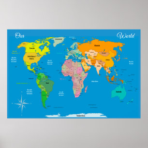Weltkarte Poster