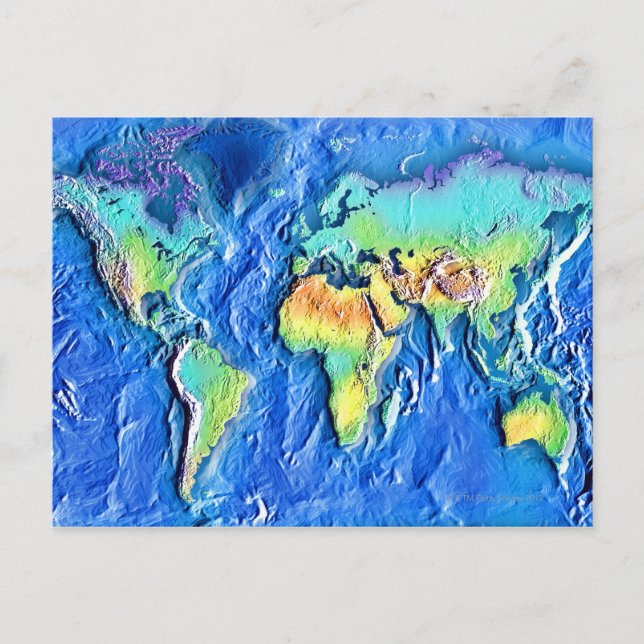 Weltkarte Postkarte (Vorderseite)