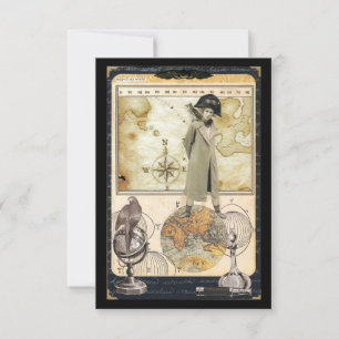 Weltkarte-Postkarte