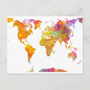 Weltkarte Postkarte