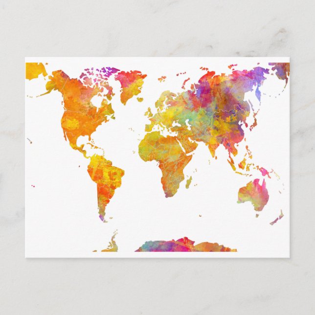 Weltkarte Postkarte (Vorderseite)