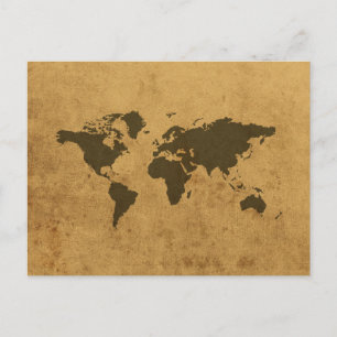Weltkarte Postkarte